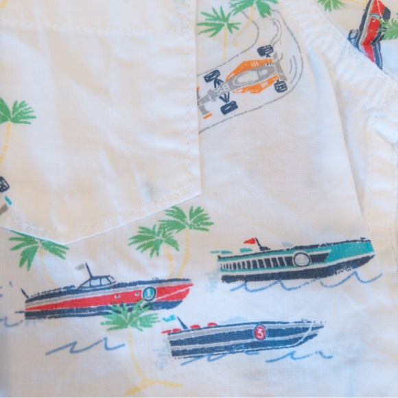 GAP Toddler Boys Button Up Shirt Race Car Yacht Monaco Style Size 3 Years - Picture 4 of 9